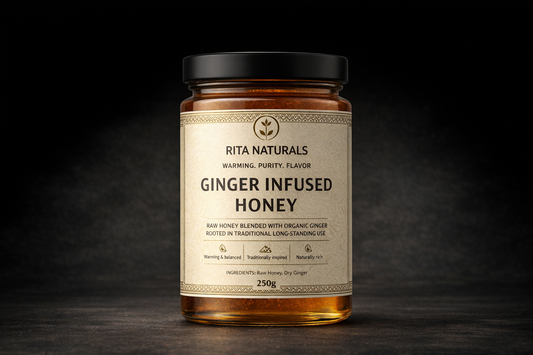 Ginger Infused Honey | Raw Honey with Ginger | Rita Naturals.