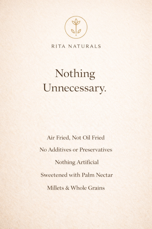 Ragi Millet Crunch | Palm Nectar Sweetened | Air Fried Snack | Rita Naturals.