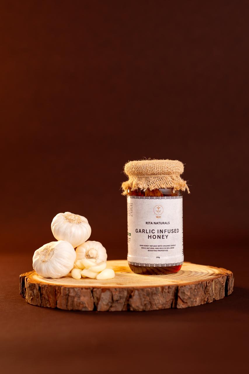 Garlic Infused Honey | Raw Honey with Fresh Garlic - Rita Naturals