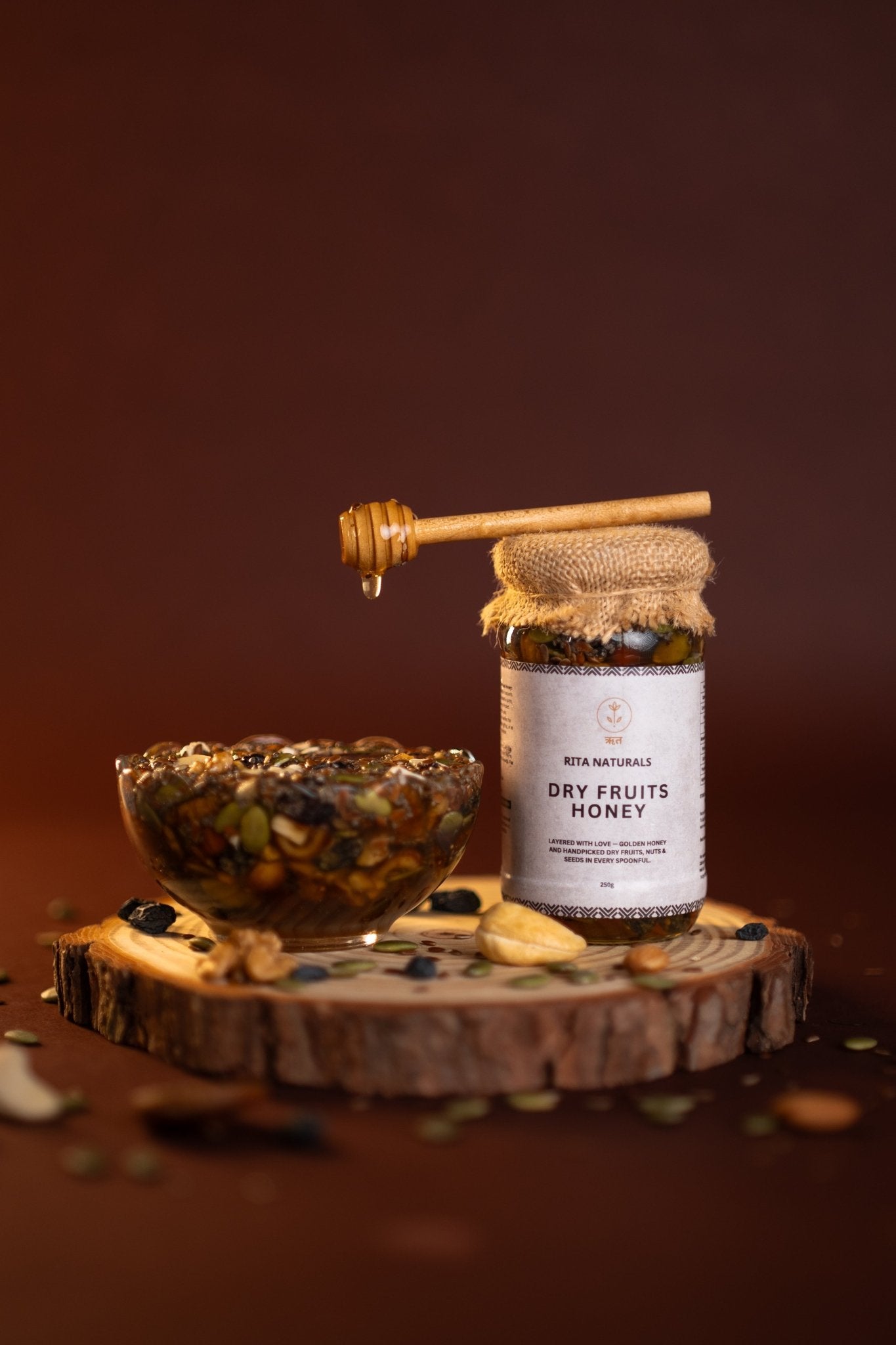 Dry Fruits & Nuts Honey - Raw Honey with Mixed Dry Fruits - Rita Naturals
