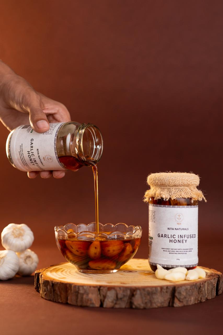 Garlic Infused Honey | Raw Honey with Fresh Garlic - Rita Naturals